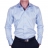 Chemise Bleue Ciel col italien opposition à motifs