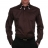 Chemise Chocolat double col boutonné opposition à rayures