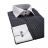 Chemise cintrée à carreaux noirs en popeline col italien Ferrucci