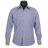 Chemise cintrée à rayures blanches et bleues denim