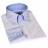 Chemise cintrée bicolore blanche col et poignets rayés