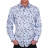 Chemise cintrée Blanche à rayures et<a title='bouquet de fleurs pour la saint-valentin' href='http://www.familyby.com/boutiques/detailCategorie/4211' style='text-decoration:none; color:#333'><strong> fleurs</strong></a> turquoises