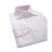 Chemise cintrée Blanche et rose en popeline col italien Ferrucci