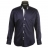 Chemise cintrée bleue marine double petit col