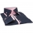 Chemise cintrée col à 2 boutons marine-rose