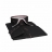 Chemise cintrée double col à 3 boutons Noire revers carreaux rouges