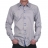 Chemise cintrée Grise surpiquée bleue satin de coton