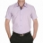 Chemise cintrée, manches courtes, mauve à opposition