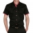 Chemise cintrée manches courtes noire opposition rose