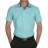 Chemise cintrée, manches courtes, turquoise opposition madras