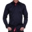 Chemise cintrée Marine intense col à 3 boutons