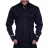 Chemise cintrée Marine intense en satin de coton
