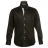 Chemise cintrée noire double petit col