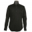 Chemise cintrée Noire en coton opposition à carreaux