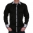 Chemise cintrée Noire en satin de coton