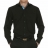 Chemise cintrée noire, opposition turquoise, livrée dans son coffret