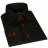 Chemise cintrée noire surpiquée rouge livrée dans son coffret