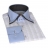 Chemise cintrée rayée noire et bleu ciel avec double col livrée dans son coffret