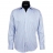 Chemise col italien à rayures bleues ciel et blanches