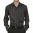 Chemise col italien Anthracite à rayures multicolores