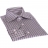 Chemise col italien blanche à rayures parmes et marines