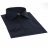 Chemise col italien cintrée Bleu marine en popeline