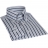 Chemise coupe ajustée col américain tons bleus