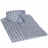 Chemise coupe cintrée petit col à carreaux blancs et bleus marines