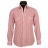 Chemise double col cintrée à rayures rouges et blanches