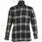 Chemise en coton à carreaux noirs et gris, opposition grise, esprit pilou