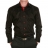 Chemise Noire col italien opposition rouge
