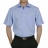 Chemise SANS REPASSAGE manches courtes à petits carreaux bleus ciel