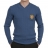 <a title='Offrir un coffret cadeau' href='http://weezoom.tumblr.com/post/12599300822/coffret-cadeau' style='text-decoration:none; color:#333' target='_blank'><strong>Coffret Cadeau</strong></a> : Pull col V Camps United en Laine et en Cachemire Bleu