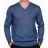 <a title='Offrir un coffret cadeau' href='http://weezoom.tumblr.com/post/12599300822/coffret-cadeau' style='text-decoration:none; color:#333' target='_blank'><strong>Coffret cadeau</strong></a> : Pull en laine Mérinos col V Bleu