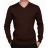 <a title='Offrir un coffret cadeau' href='http://weezoom.tumblr.com/post/12599300822/coffret-cadeau' style='text-decoration:none; color:#333' target='_blank'><strong>Coffret cadeau</strong></a> : Pull en Soie col V côtelé Marron