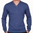 <a title='Offrir un coffret cadeau' href='http://weezoom.tumblr.com/post/12599300822/coffret-cadeau' style='text-decoration:none; color:#333' target='_blank'><strong>Coffret cadeau</strong></a> : Pull en Soie côtelé Up by Renoma col V, 3 boutons, Bleu