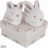 Coffret chaussons lapin bonbon taupe Doudou et compagnie