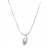 Collier argent rhodié chaine tube et pendentif motif pierres bla