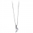 Collier argent rhodié pendentif 2 pierres navettes blanches 42+3