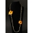 Collier Fleur Orange Gris
