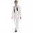Costume blanc crème semi-cintré de cérémonie rayé ton sur ton