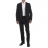 Costume cintré 100% laine Marine à fines rayures ton sur ton