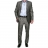 Costume Cintré Laine et Soie Gris piqué de caviar Gianni Ferrucci
