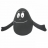 Coussin barbapapa noir 30 cm