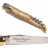 Couteau Laguiole manche en bois d'Olivier avec tire-bouchon et personnalisation sur lame