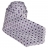 Cravate petits carreaux mauves et noirs sur fond gris clairs