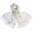 Echarpe bi-matière soie et laine blanche à motifs<a title='composition florale pour la saint-valentin' href='http://www.familyby.com/boutiques/detailCategorie/4211' style='text-decoration:none; color:#333'><strong> fleur</strong></a>is bleus ciel