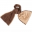 Echarpe Bicolore en Laine Beige Motifs carrés Chocolats