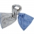 Echarpe Bicolore en Laine Grise Jacquard bleu