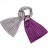 Echarpe Bicolore en Laine Grise/mauve à rayures